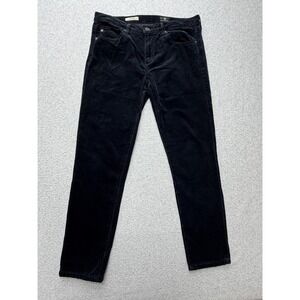 AG Adriano Goldschmied The Prima Pants Womens 30R Black Corduroy Made USA